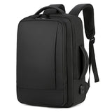 Mochila Executiva Masculina Expandível – Couro PU, Porta USB e Design Impermeável