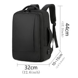 Mochila Executiva Masculina Expandível – Couro PU, Porta USB e Design Impermeável