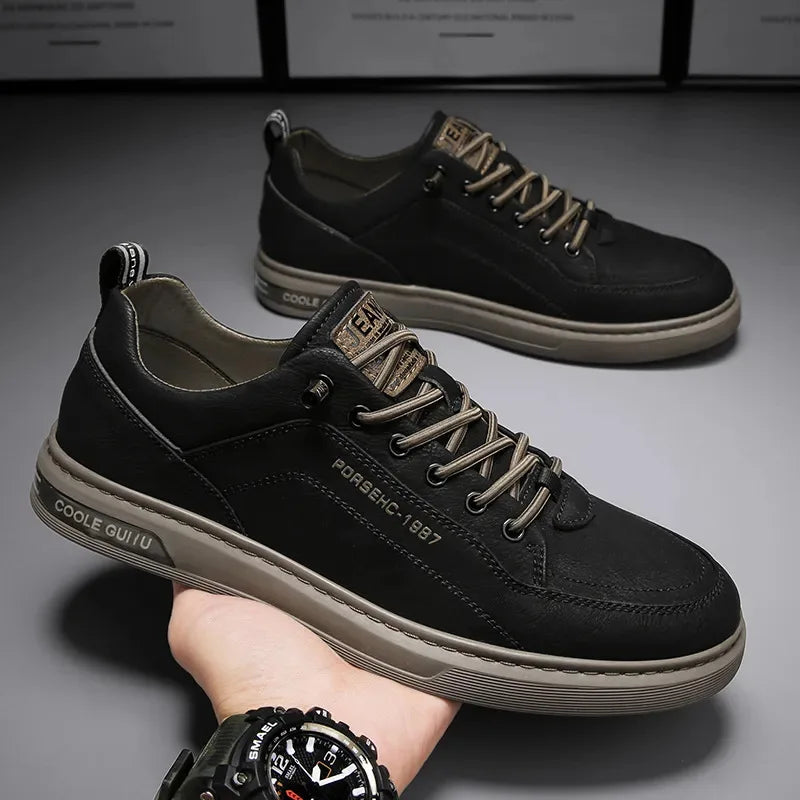 Tênis Casual Masculino de Couro Super Confortável - All Style